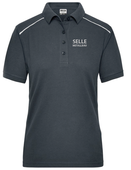 Selle Damen Poloshirt JN891 carbon (bestickt)