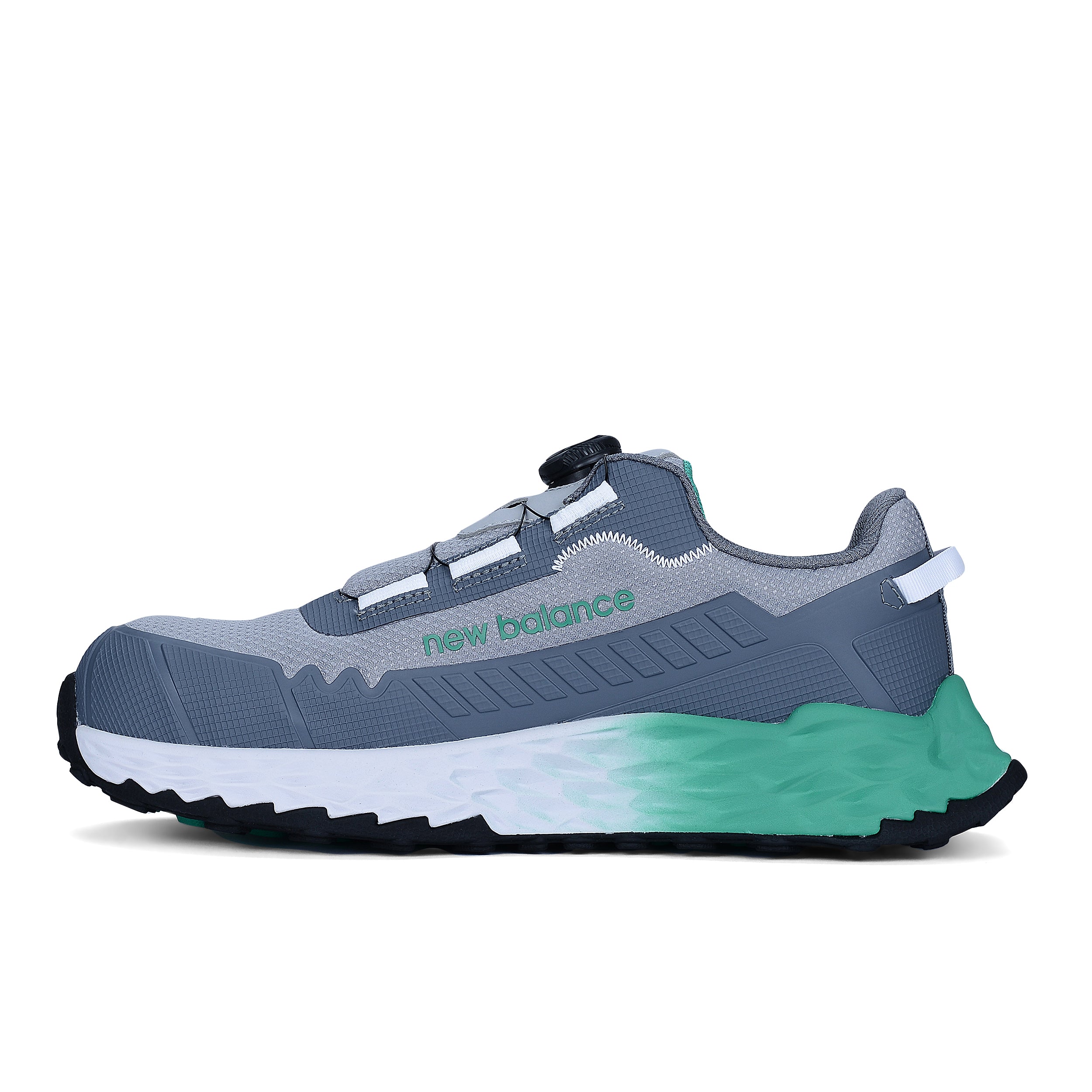 New Balance Cremorne BOA, S3 Sicherheitsschuh ESD HRO FOe, alloy / grün, Weite 2E, EN ISO 20345