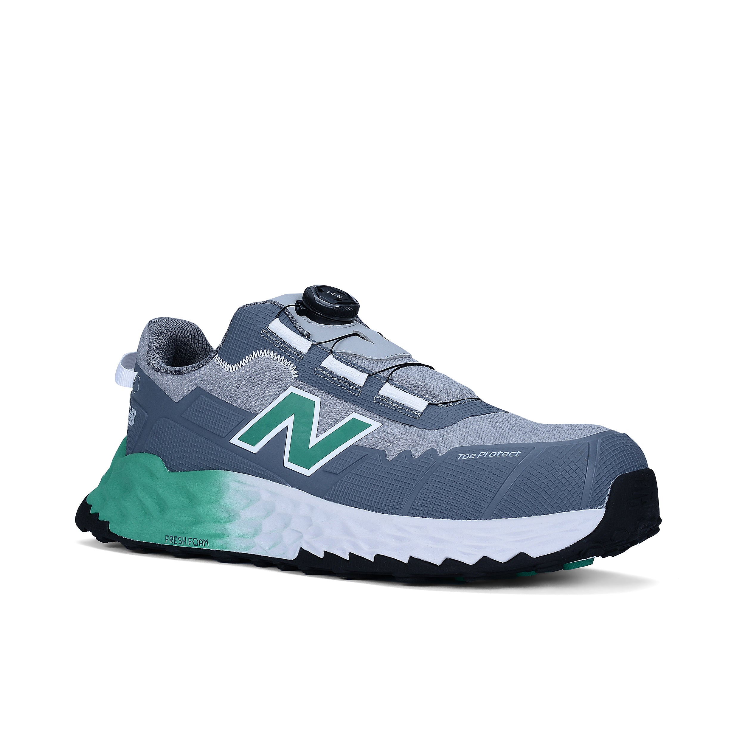 New Balance Cremorne BOA, S3 Sicherheitsschuh ESD HRO FOe, alloy / grün, Weite 2E, EN ISO 20345