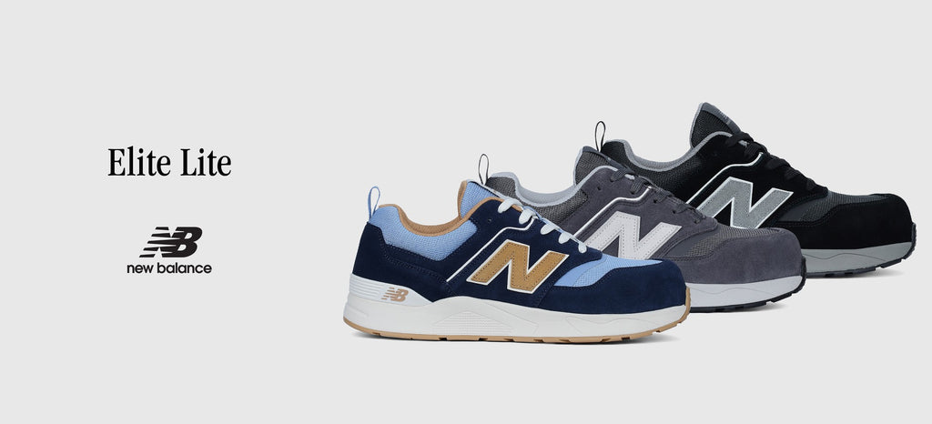 New Balance Elite Lite, Sicherheitsschuh S1P S1 ESD HROe, S1 PL HRO FO SC SR, blau / coffee