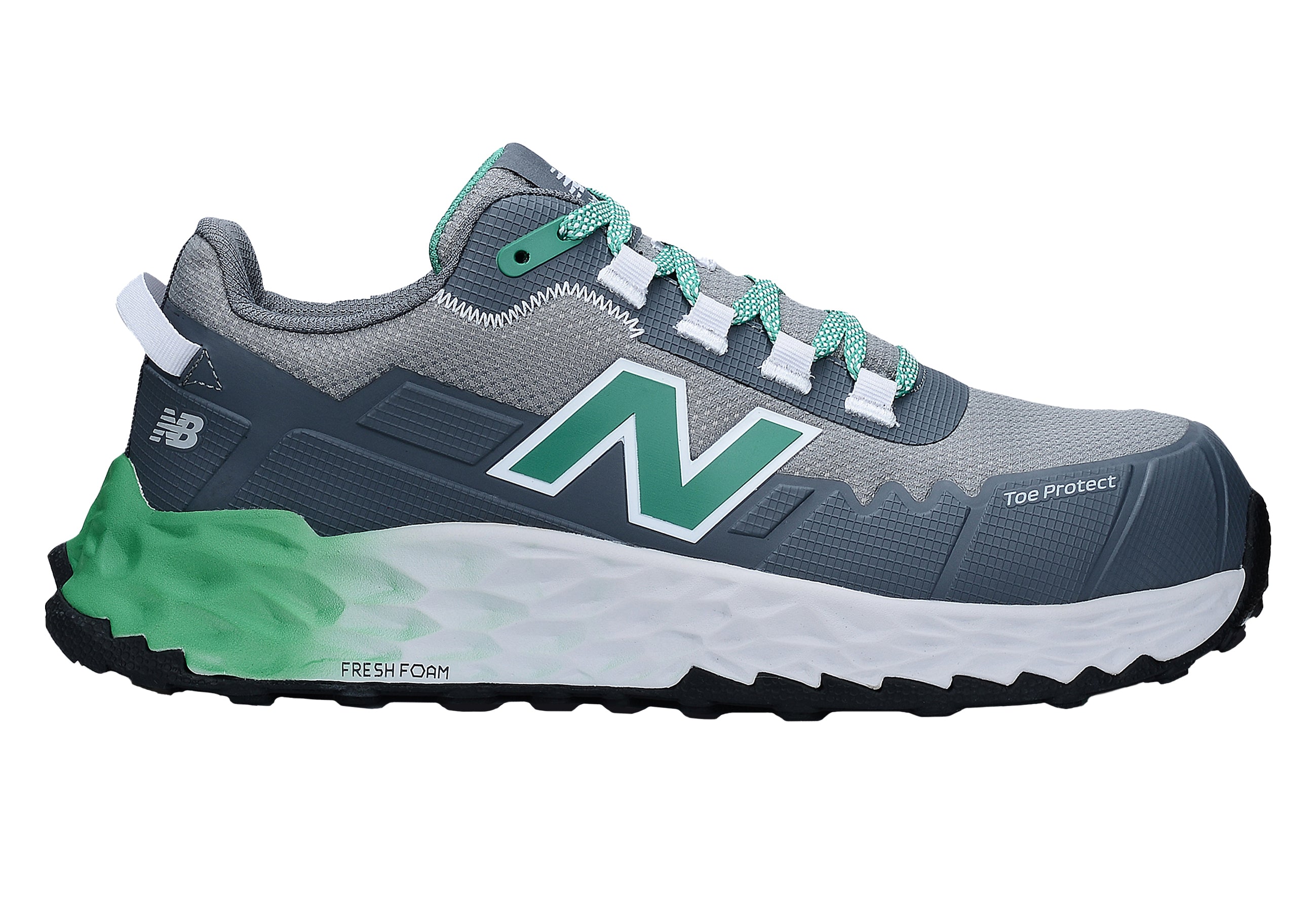 New Balance Cremorne, S3 Sicherheitsschuh ESD HRO FOe, alloy / grün, Weite 2E, EN ISO 20345