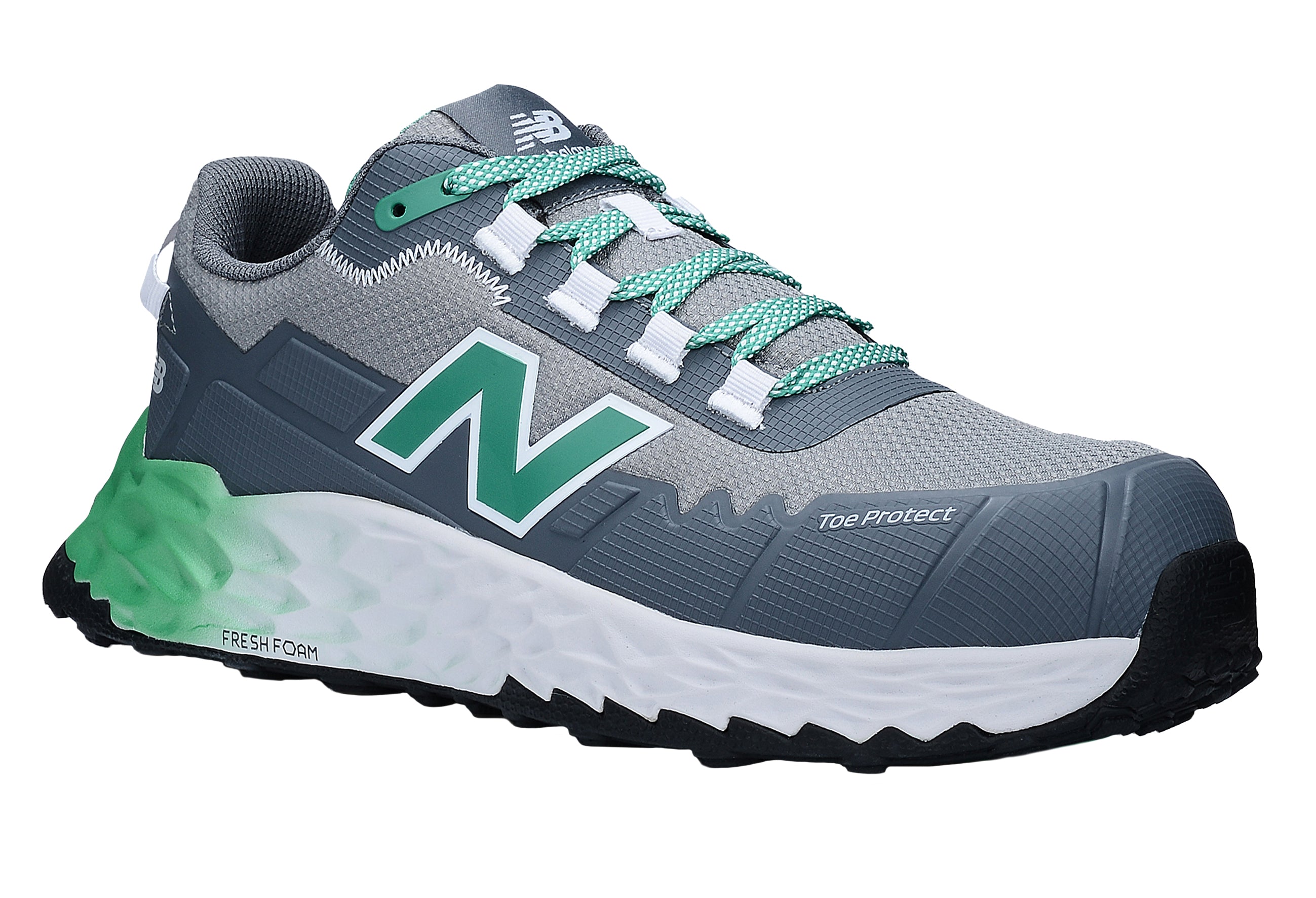 New Balance Cremorne, S3 Sicherheitsschuh ESD HRO FOe, alloy / grün, Weite 2E, EN ISO 20345
